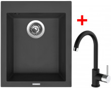 Sinks CUBE 410 Nanoblack+MIX 35 Nanoblack 